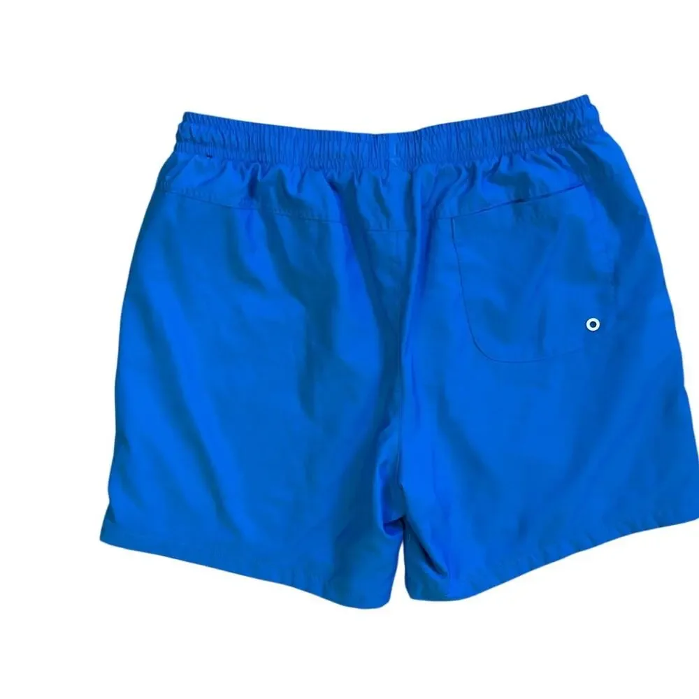 Nike Men’s Woven Athletic Shorts Blue White Drawstring Mesh Lined Size Large